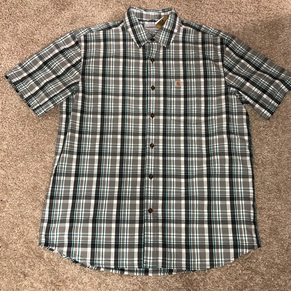 CARHARTT PLAID FLANNEL BUTTON UP SHIRT SIZE L